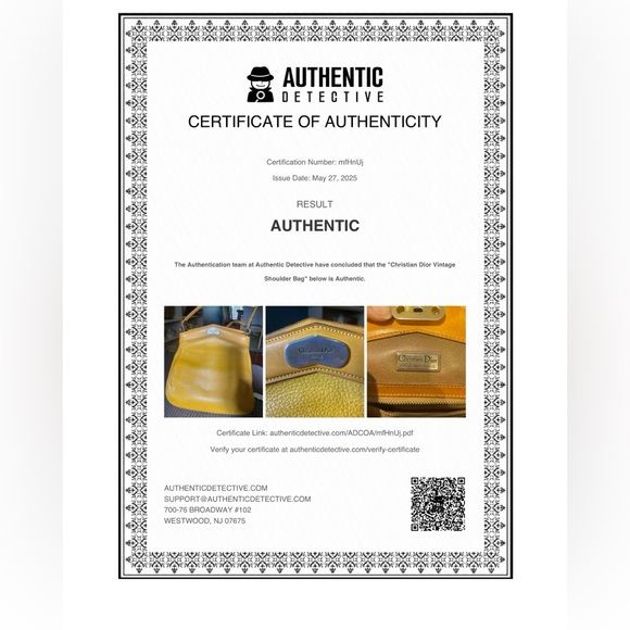 Dior Authentic Vintage Yellow Pebble Leather Square Bucket Bag COA - Picture 13 of 13